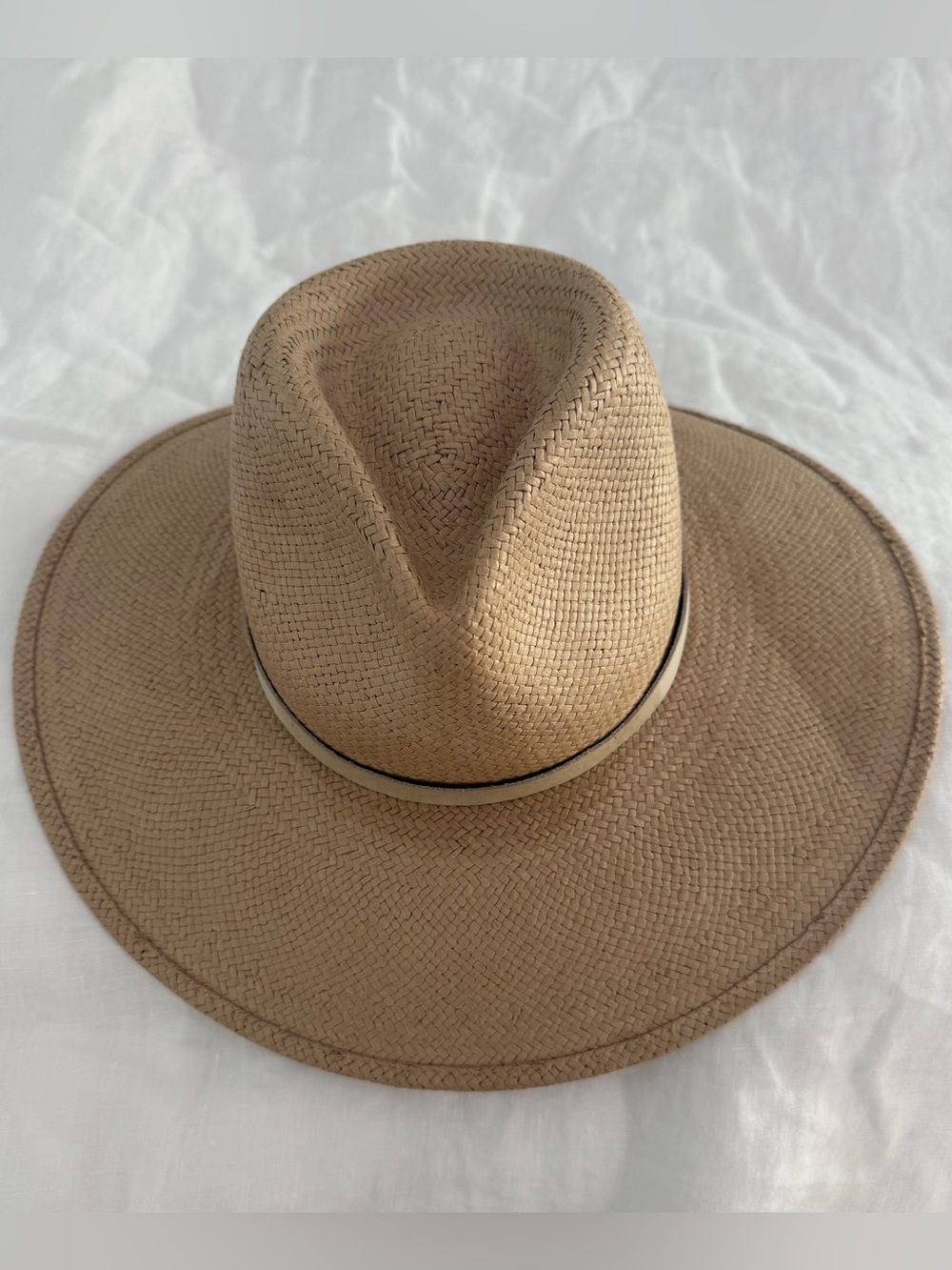 Janessa Leone Wide Brim 100% Straw Hat, sz Medium